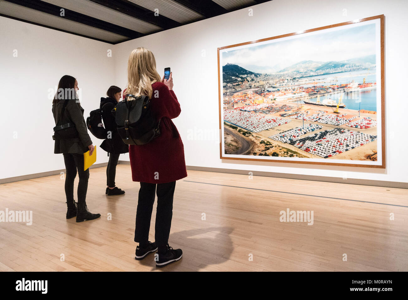 London, UK. 24th Jan, 2018. Photograph titled Salerno, 1990 by artist Andreas Gursky is on display as part the first major UK retrospective of the German photographer. The showcase also marks the Haywood galleries 50th anniversary following its two year refurbishment. Credit: ZUMA Press, Inc./Alamy Live News Credit: ZUMA Press, Inc./Alamy Live News Stock Photo