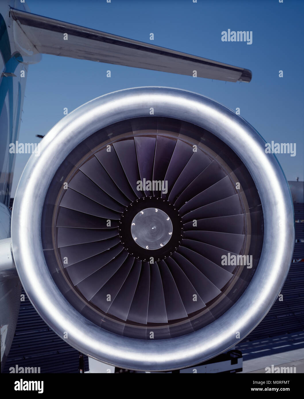 The symmetry of a turbofan jet enine. Stock Photo