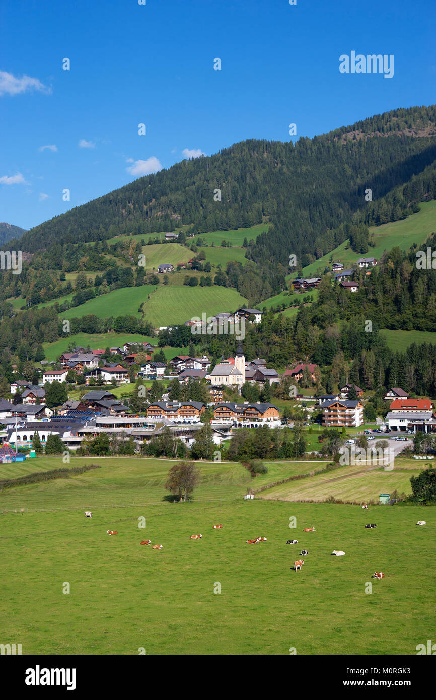Austria, Carinthia, Spa Town, Bad Kleinkirchen, Nock Mountains Stock Photo