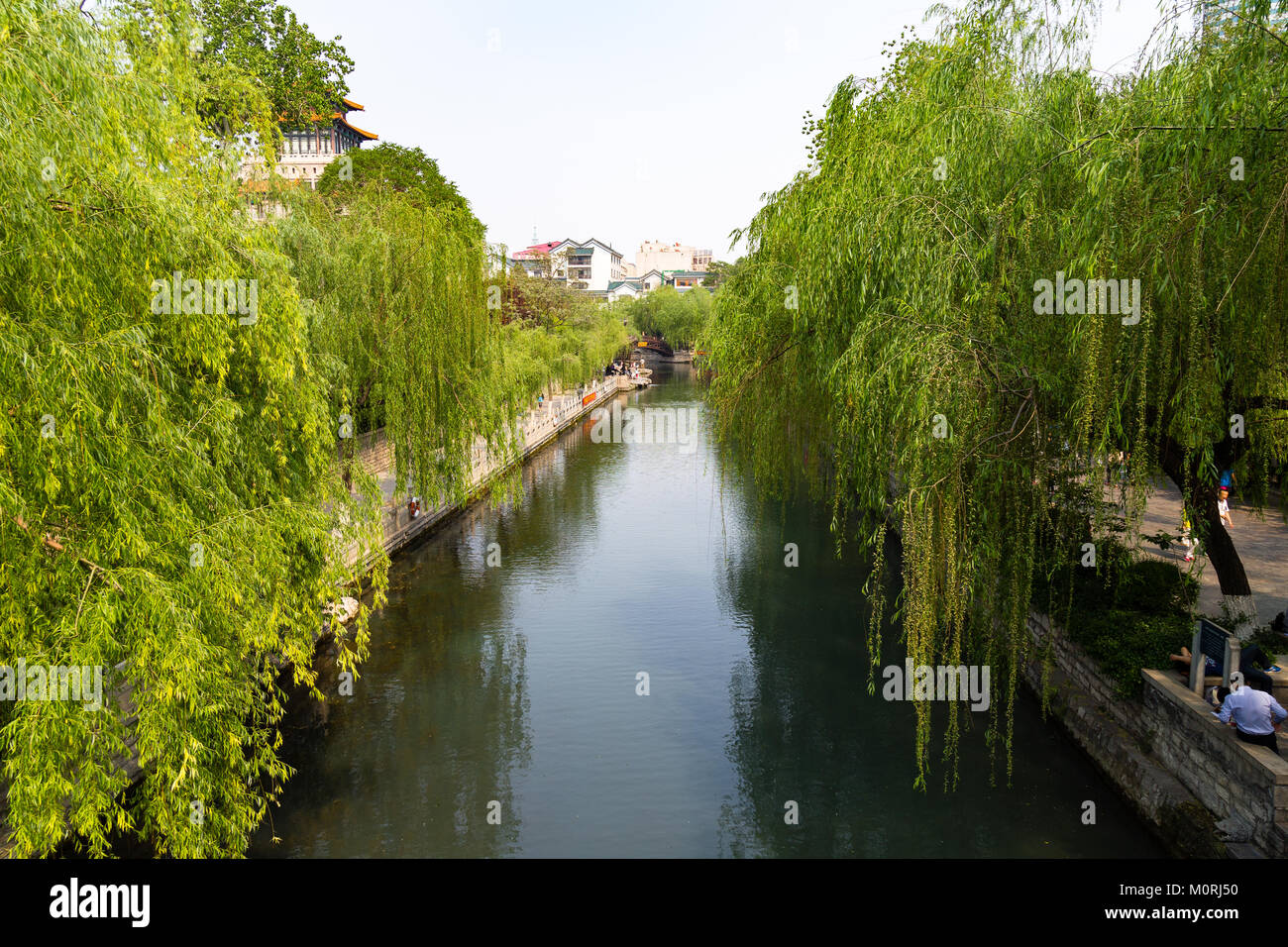 The city Moat that runs around the old city of Jinan Stock Photo