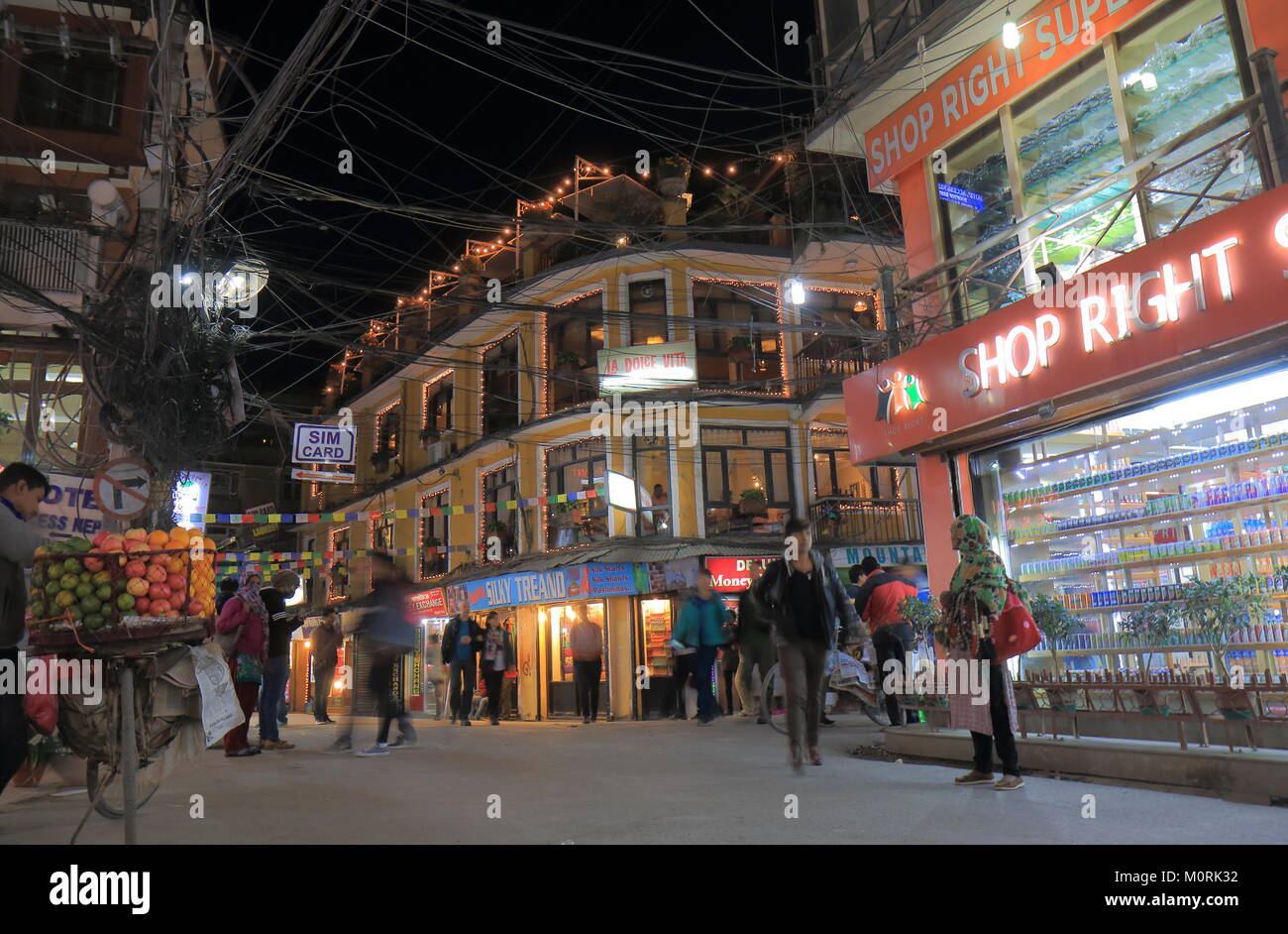 People visit Thamel shopping street in Kathmandu Nepal Stock Photo Alamy