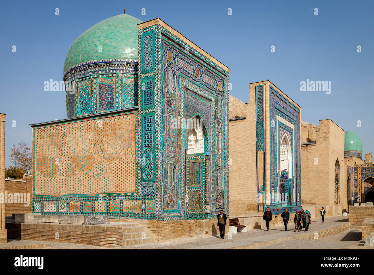 The Avenue Of Mausoleums, The Shah-i-Zinda Mausoleum Complex, Samarkand, Uzbekistan Stock Photo