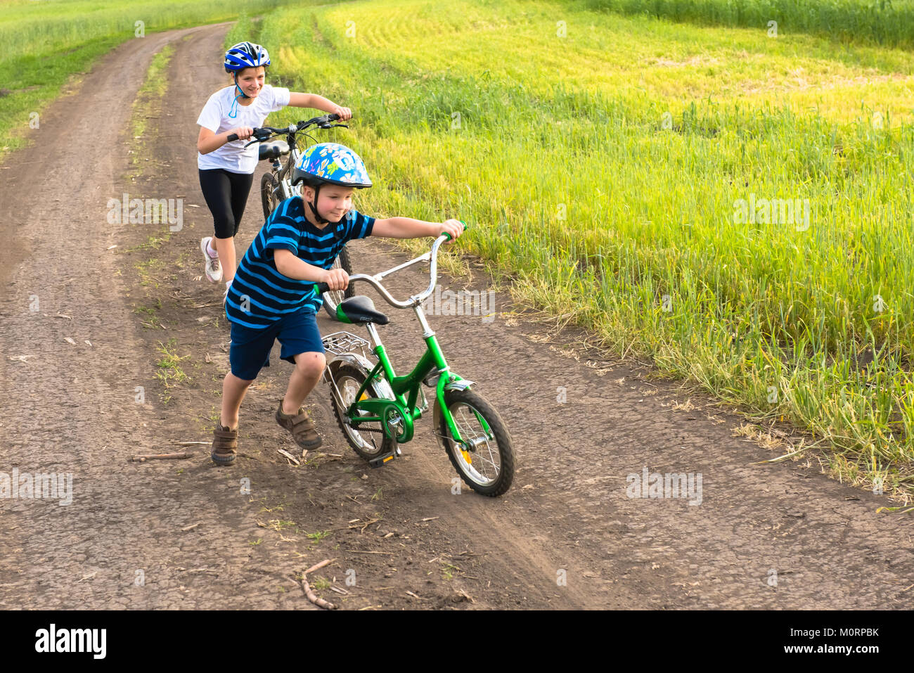 walking bike uphill