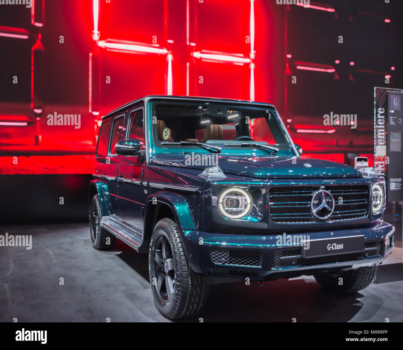 DETROIT, MI/USA - JANUARY 17, 2018: A 2019 Mercedes G-Class SUV at the North American International Auto Show (NAIAS). Stock Photo