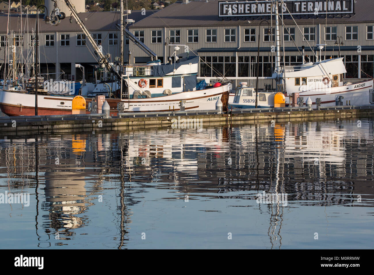 United States, Washington, Seattle, Fishermen's Terminal Stock Photo ...