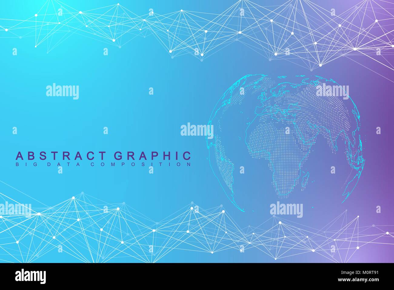 Global network connection. Network and big data visualization background. Global business. Vector Illustration. Stock Vector