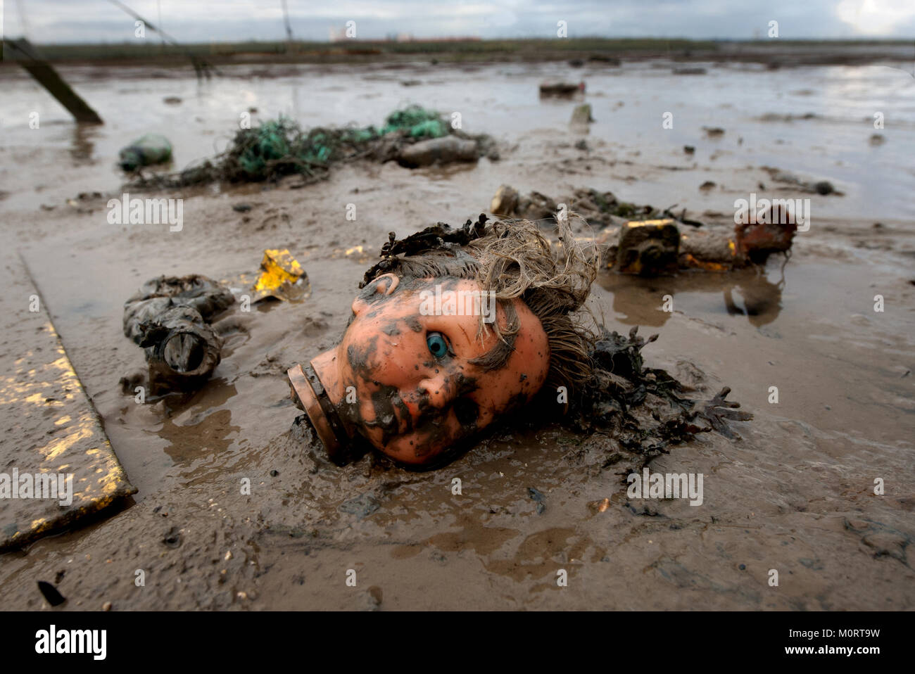 plastic pollution Stock Photo