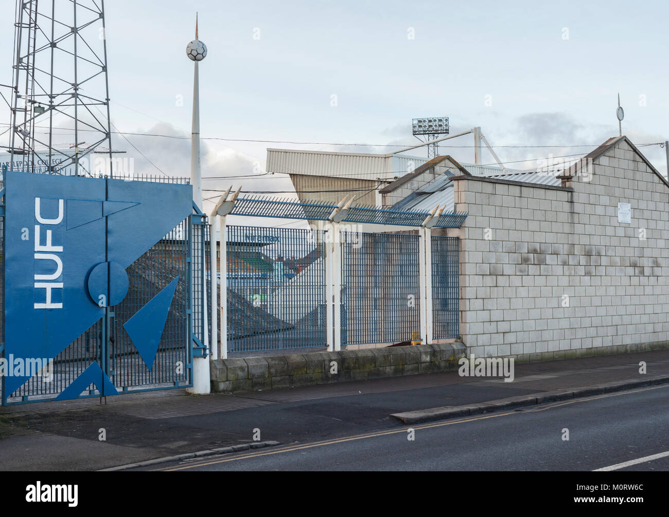 Hartlepool United Football ground today after the news of the collapse