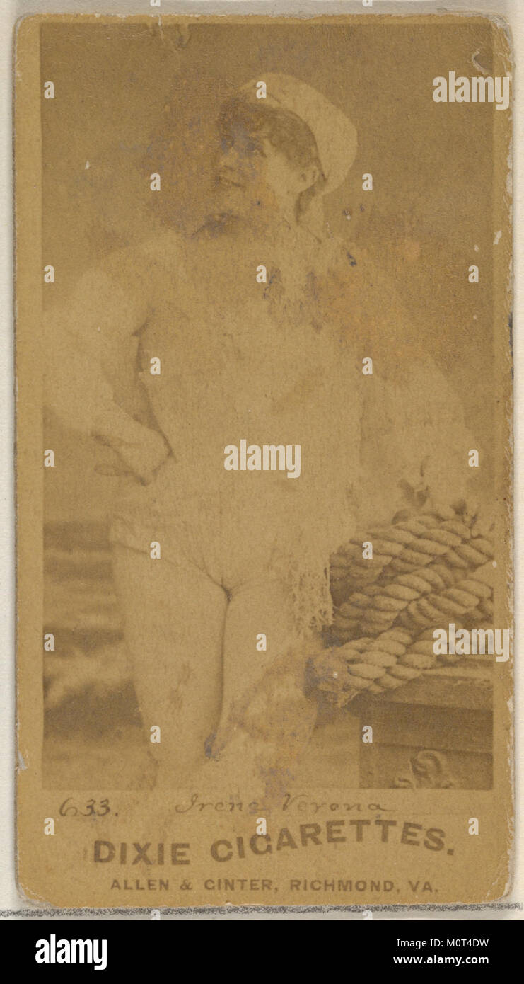 Card 633, Irene Verona, from the Actors and Actresses series (N45, Type 7) for Dixie Cigarettes MET DP831269 Stock Photo