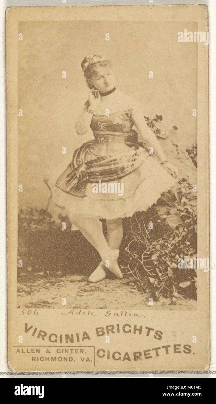 Card 506, Adele Gallia, from the Actors and Actresses series (N45, Type 1) for Virginia Brights Cigarettes MET DP829605 Stock Photo