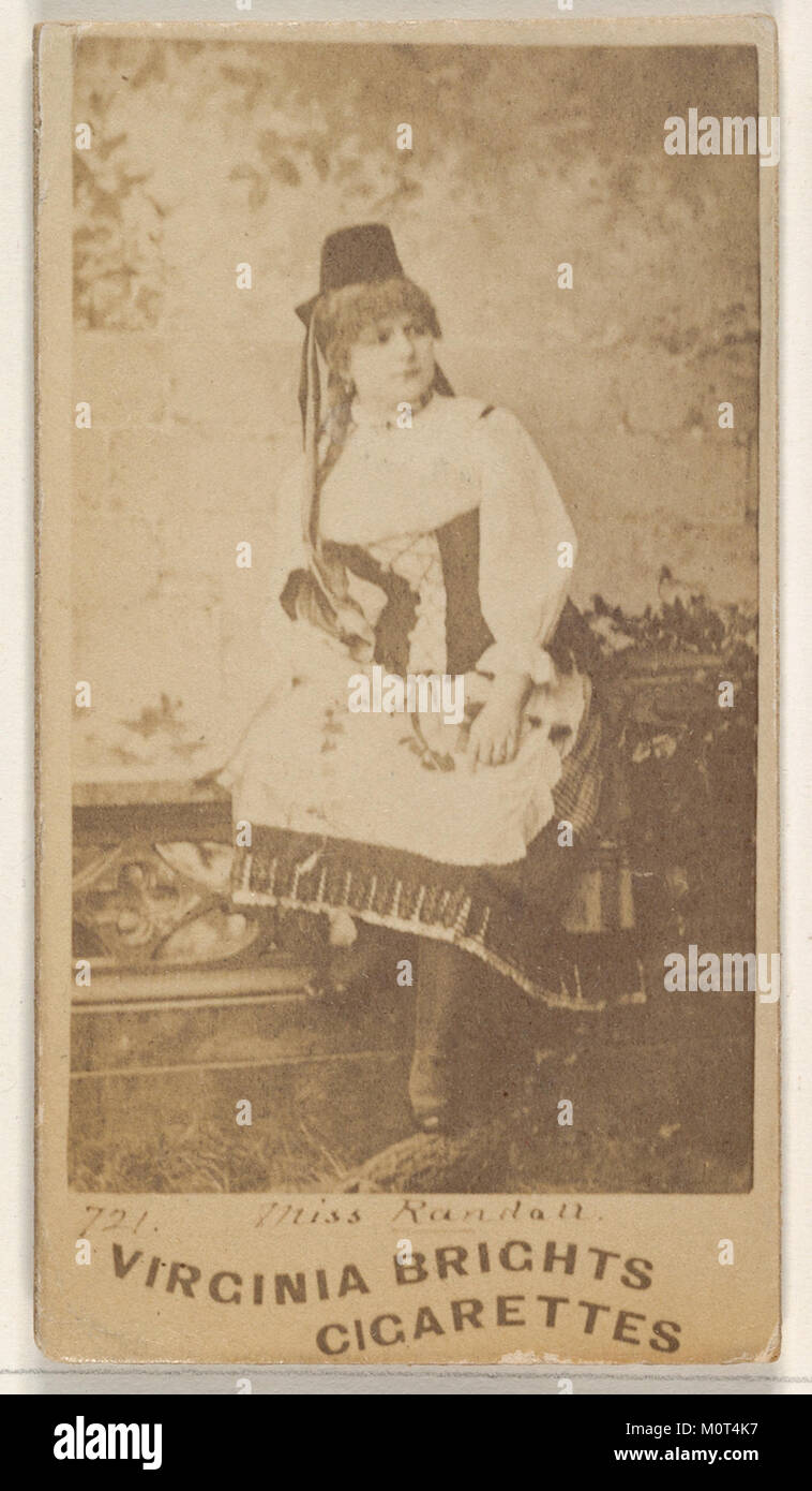 Card 721, Miss Randall, from the Actors and Actresses series (N45, Type 1) for Virginia Brights Cigarettes MET DP830508 Stock Photo