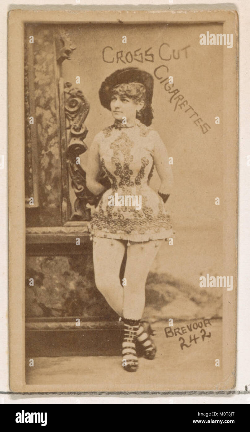 Card Number 1242, Brevoor, from the Actors and Actresses series (N145-1) issued by Duke Sons & Co. to promote Cross Cut Cigarettes MET DP865965 Stock Photo