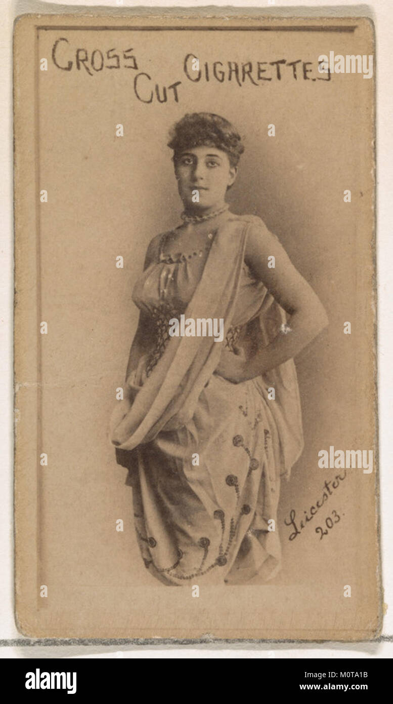Card Number 203, Leicester, from the Actors and Actresses series (N145-1) issued by Duke Sons & Co. to promote Cross Cut Cigarettes MET DP865996 Stock Photo
