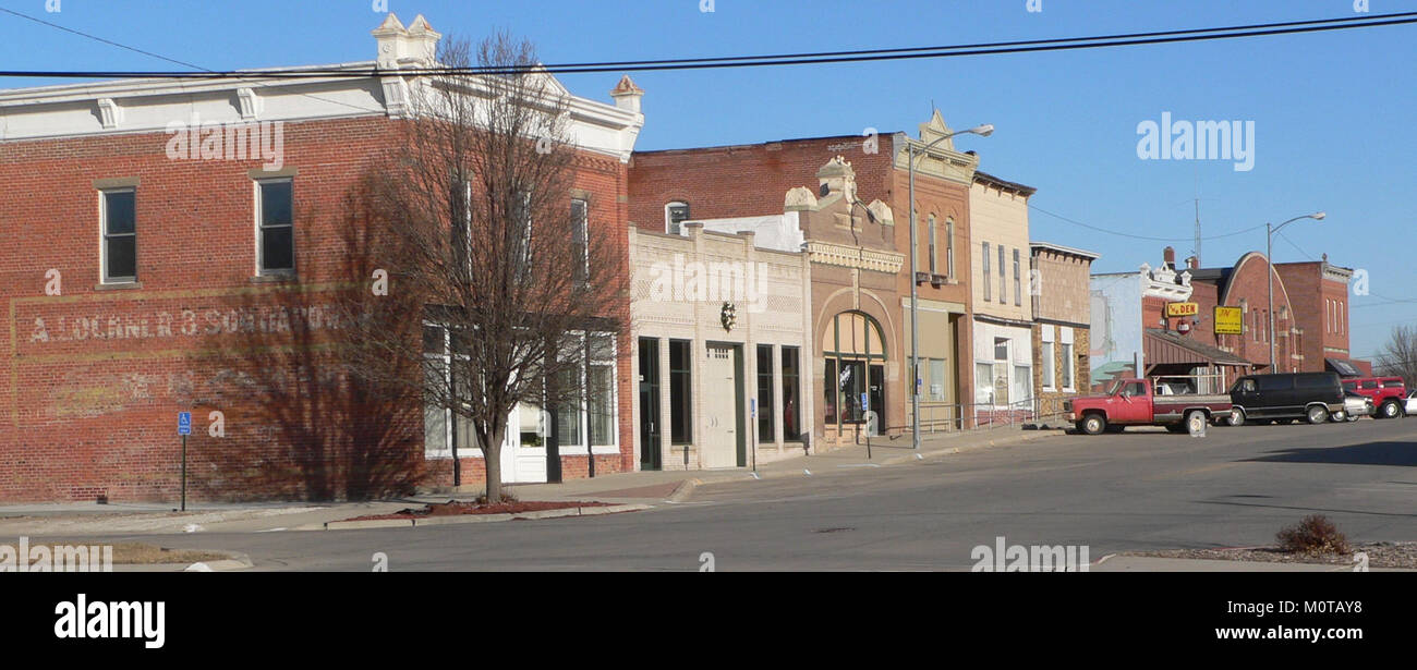 Cedar Bluffs, Nebraska Main Street 1 Stock Photo Alamy