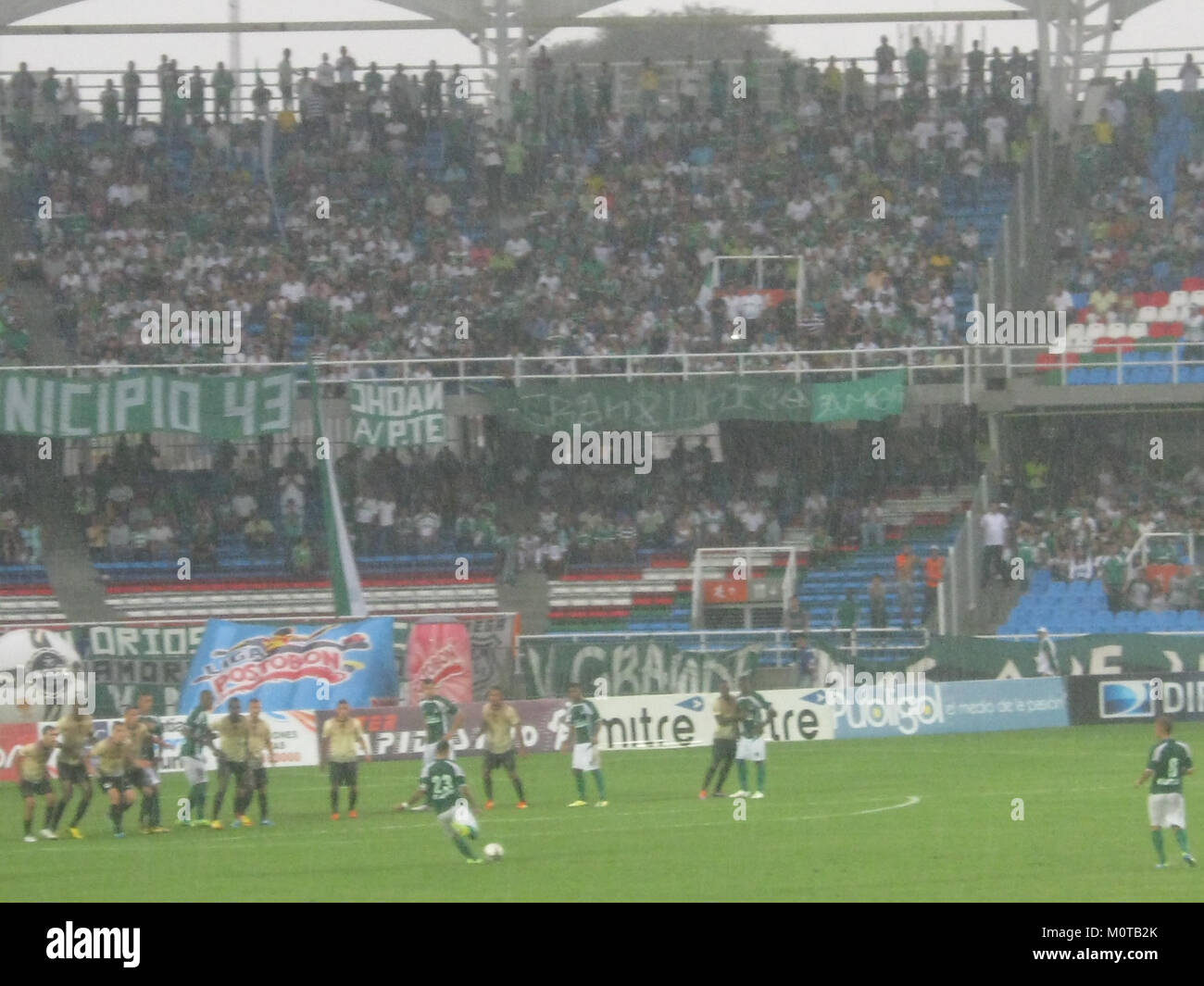 The Caracho tiro libre refers to a specific free kick move in soccer. Known for its precise technique and execution, this move is a signature of some professional players in football leagues around the world. Stock Photo