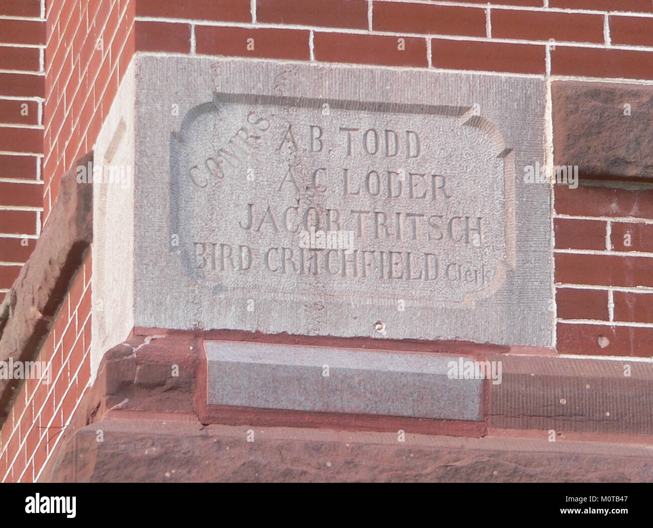 Cass County, Nebraska courthouse cornerstone 1 Stock Photo Alamy