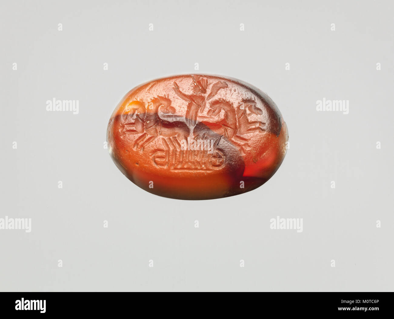 Carnelian intaglio- Sol in a quadriga (four-horse chariot) MET DP277834 Stock Photo