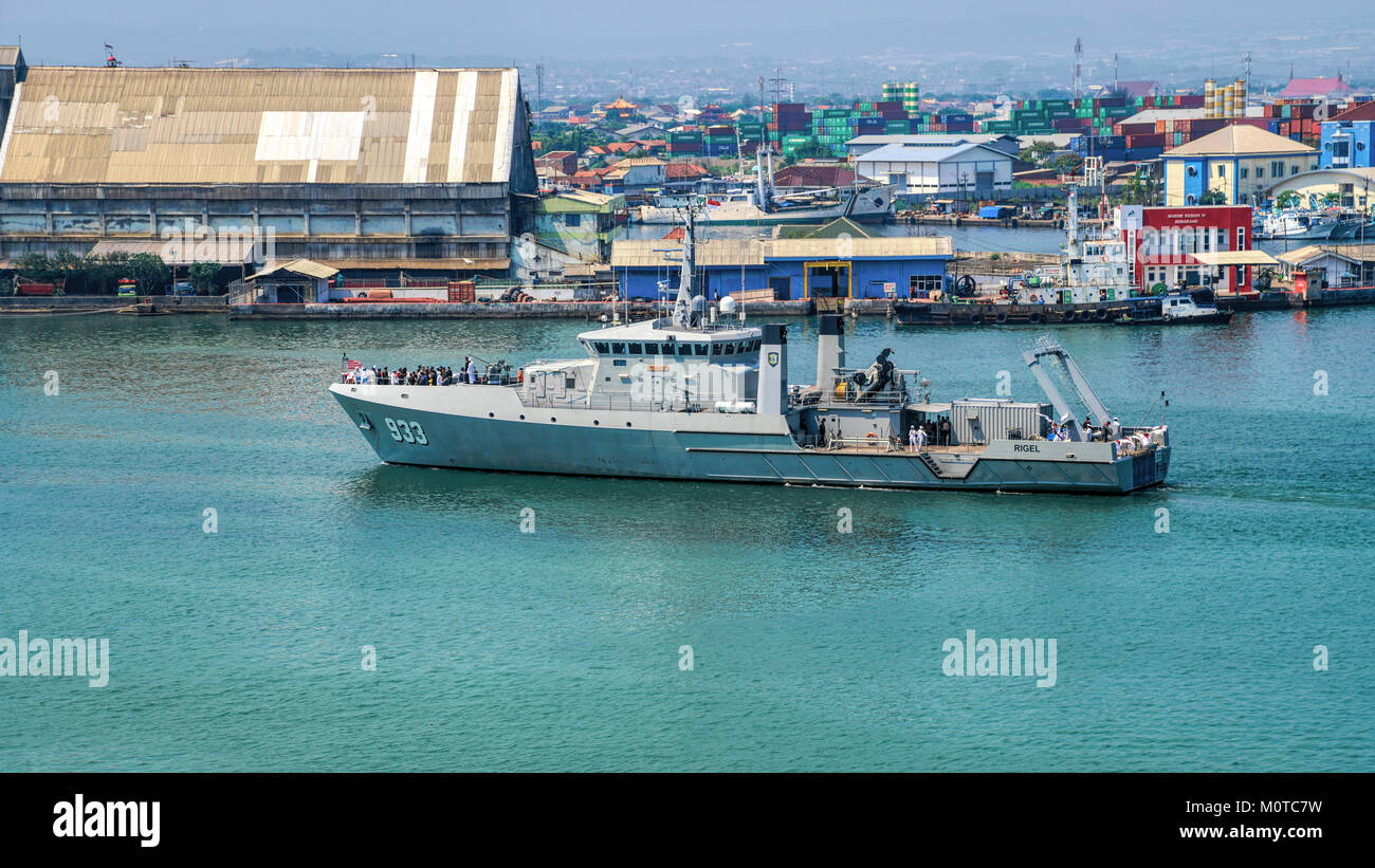 KRI Rigel - 933 during a celebration of Remembrance Day. November 11, 2017. Semarang, Central Java, Indonesia Stock Photo