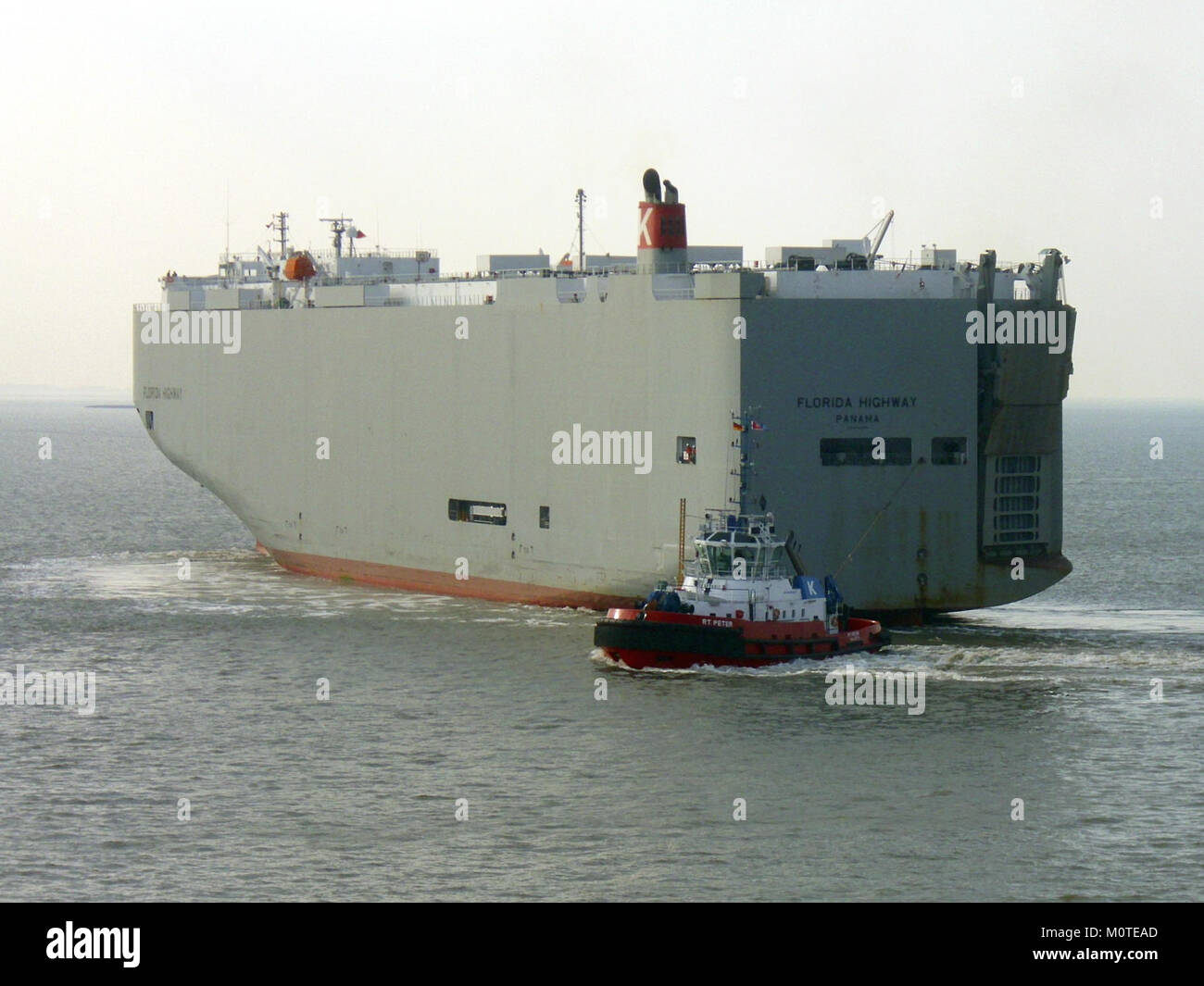 Car carrier Florida Highway Stock Photo Alamy