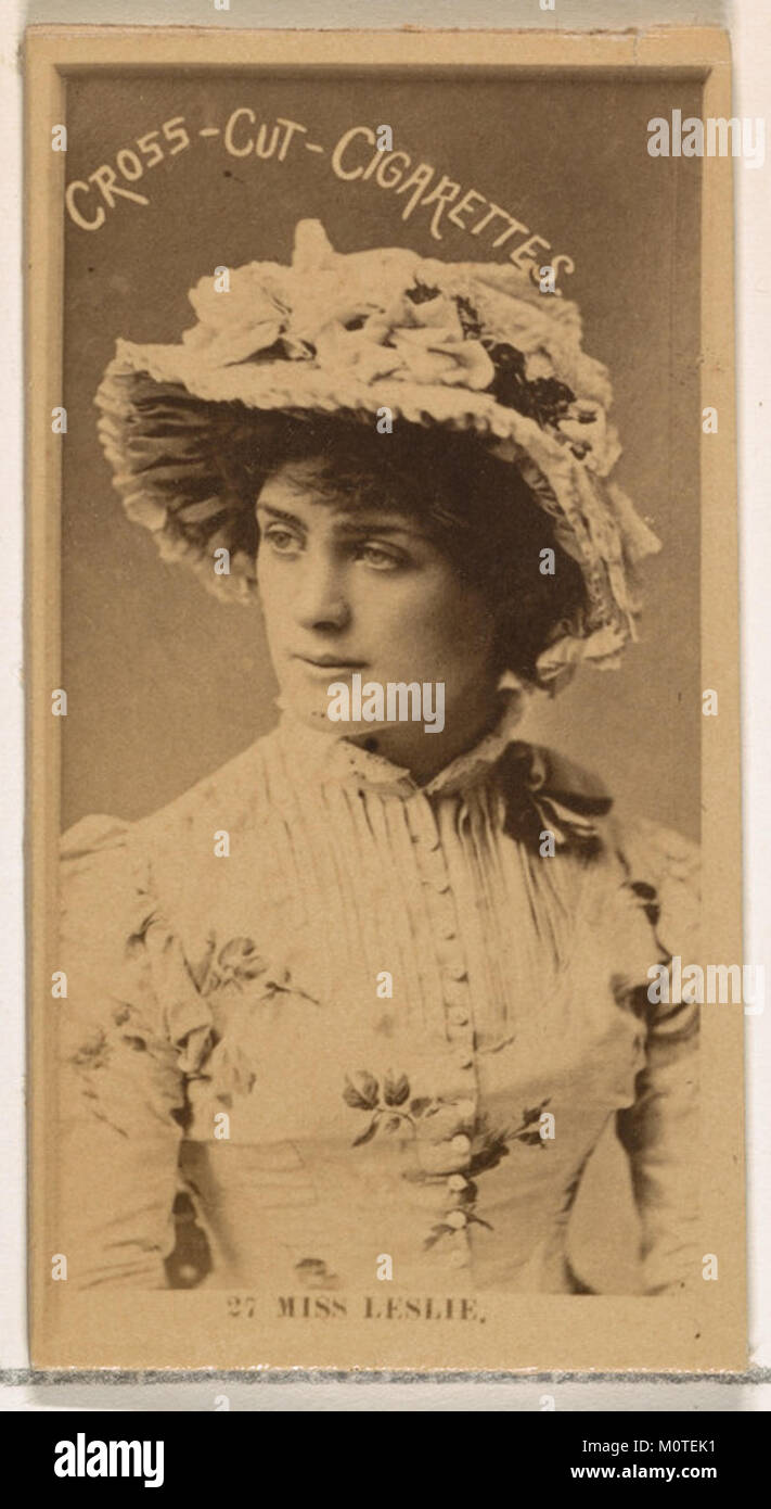 Card Number 27, Miss Leslie, from the Actors and Actresses series (N145-2) issued by Duke Sons & Co. to promote Cross Cut Cigarettes MET DP866431 Stock Photo