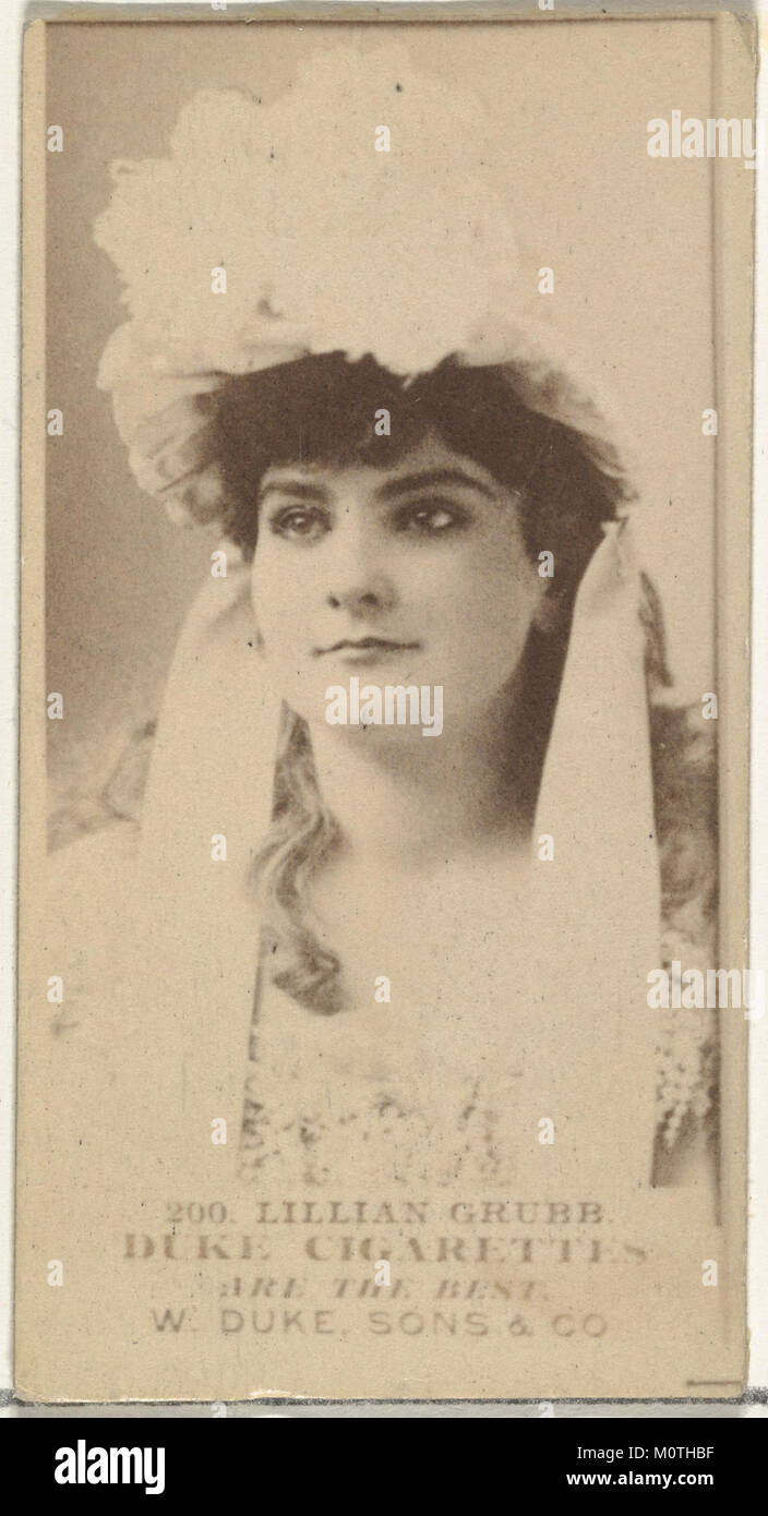 Card Number 200, Lillian Grubb, from the Actors and Actresses series (N145-7) issued by Duke Sons & Co. to promote Duke Cigarettes MET DP840417 Stock Photo