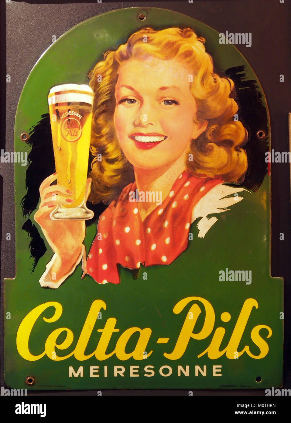 Celta-Pils Meiresonne enamel advertising sign Stock Photo
