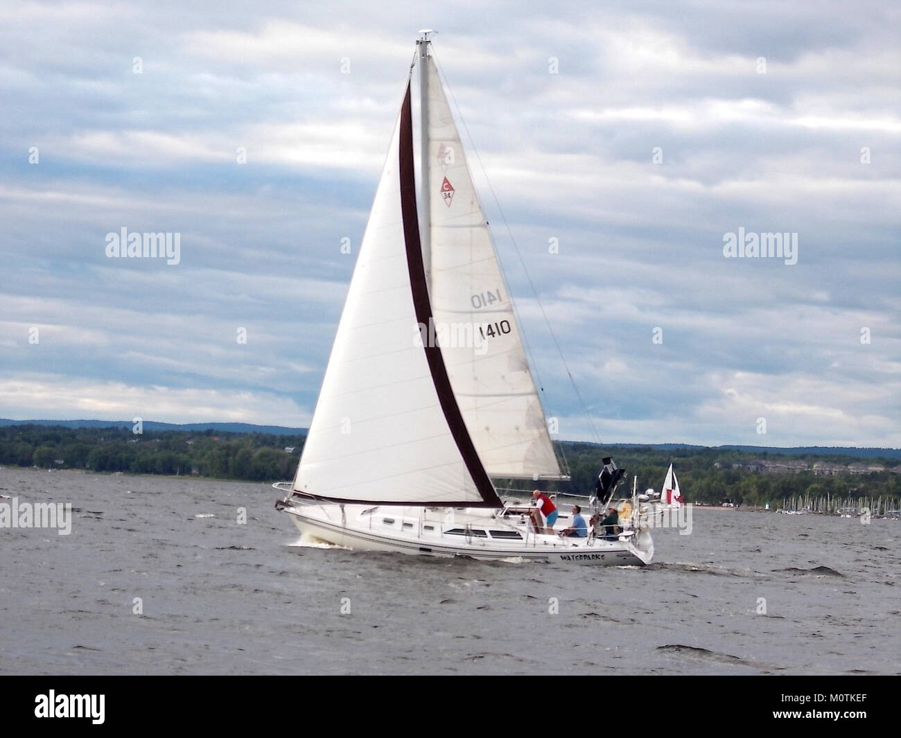 The Catalina 34 sailboat, often used for leisure and racing, is a ...