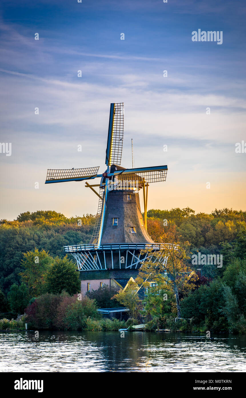 Dutch Windmill Kralingen, Rotterdam, Holland Stock Photo