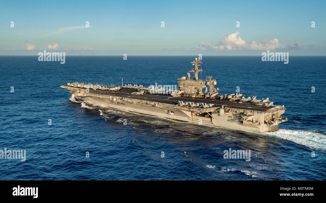 The Nimitzclass aircraft carrier USS Carl Vinson (CVN 70) transits the