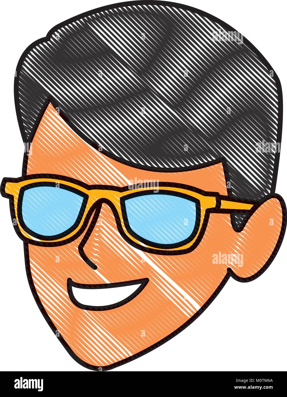 Young man with sunglasses cartoon Stock Vector Image & Art - Alamy