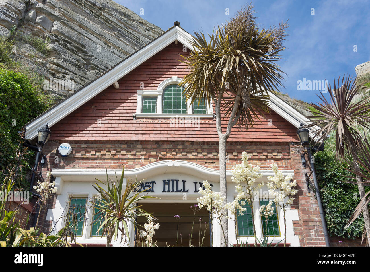 Entrance to East Hill Lift Railway, Rock-A-Nore Road, Hastings, East Sussex, England, United Kingdom Stock Photo