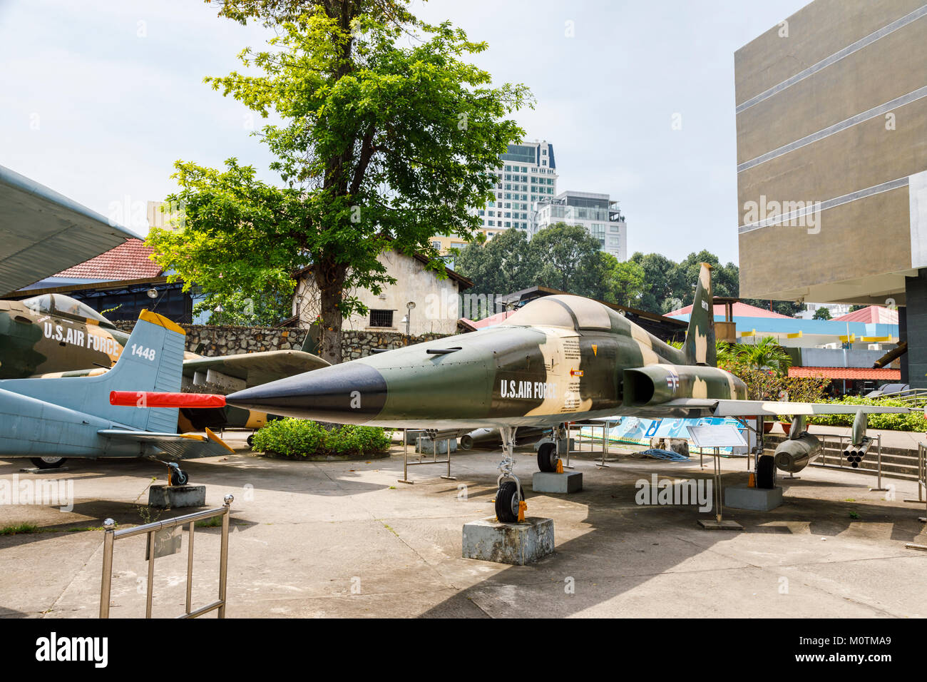 USAF Northrop F-5A Jet Fighter, a military exhibit on display at the War Remnants Museum of the Vietnam War, Saigon (Ho Chi Minh City), south Vietnam Stock Photo