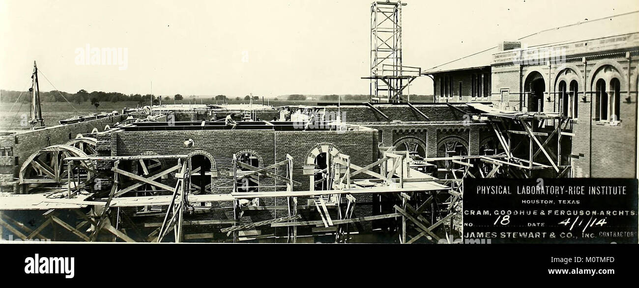 'Physical laboratory for the William M. Rice Institute, Houston, Texas. 1913-1914. James Stewart' (1914) Stock Photo