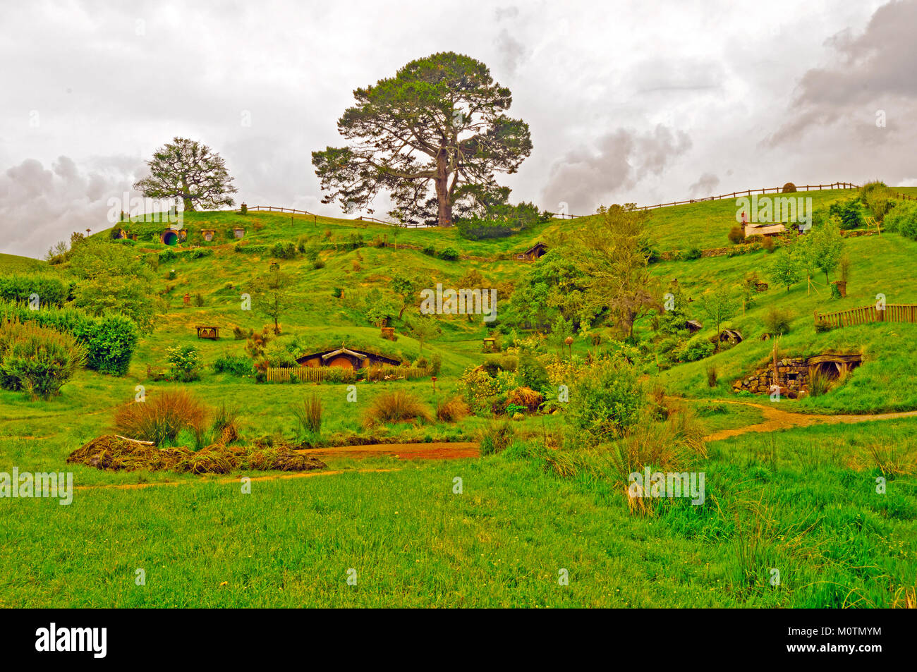 Hobbiton Set near Matamata, New Zealand Stock Photo