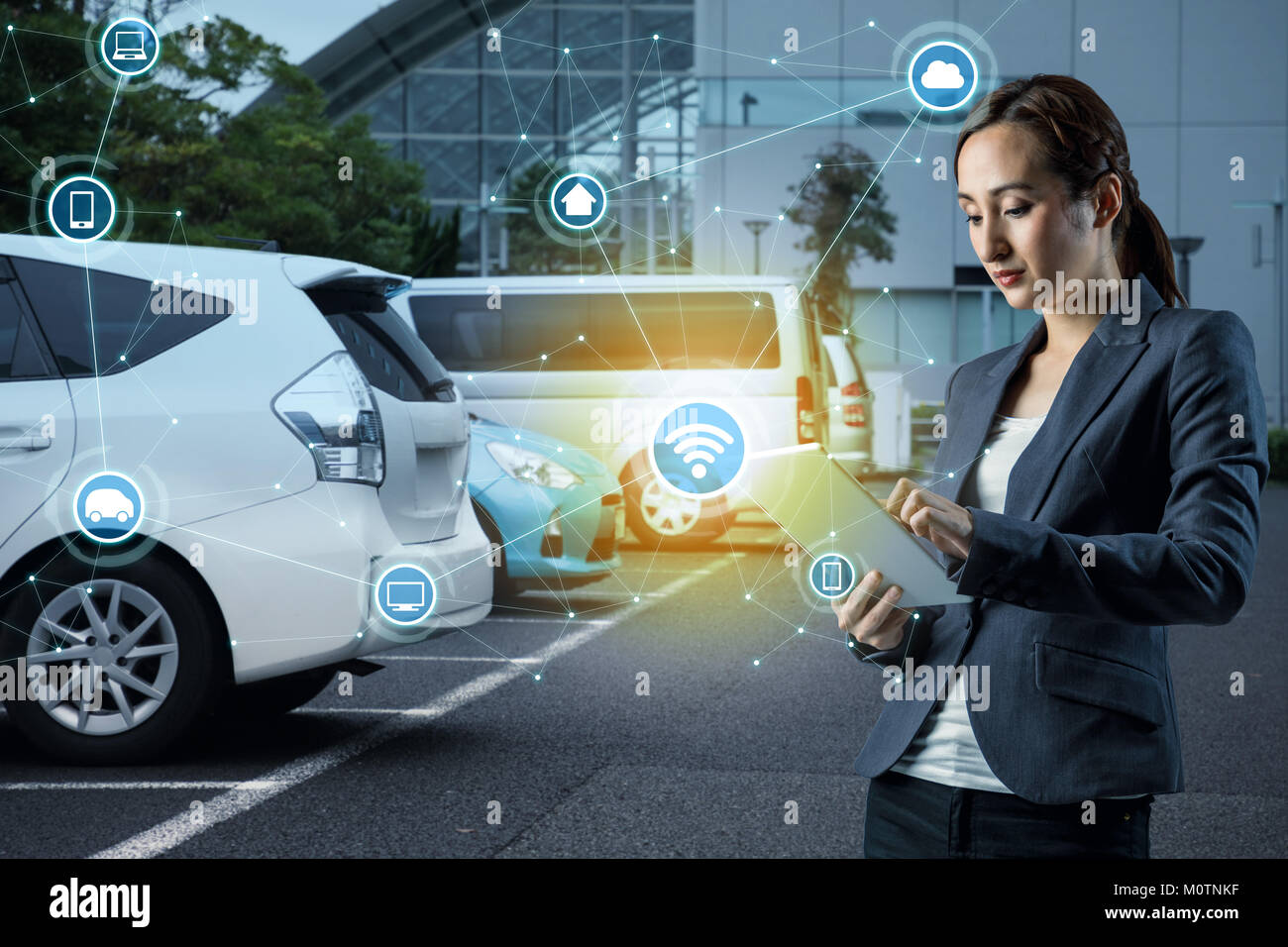 Internet of Things and futuristic transportation concept. Stock Photo