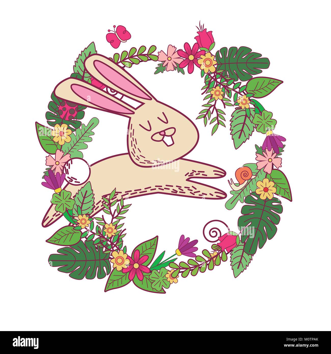 Animals on spring cartoon Stock Vector Image & Art Alamy