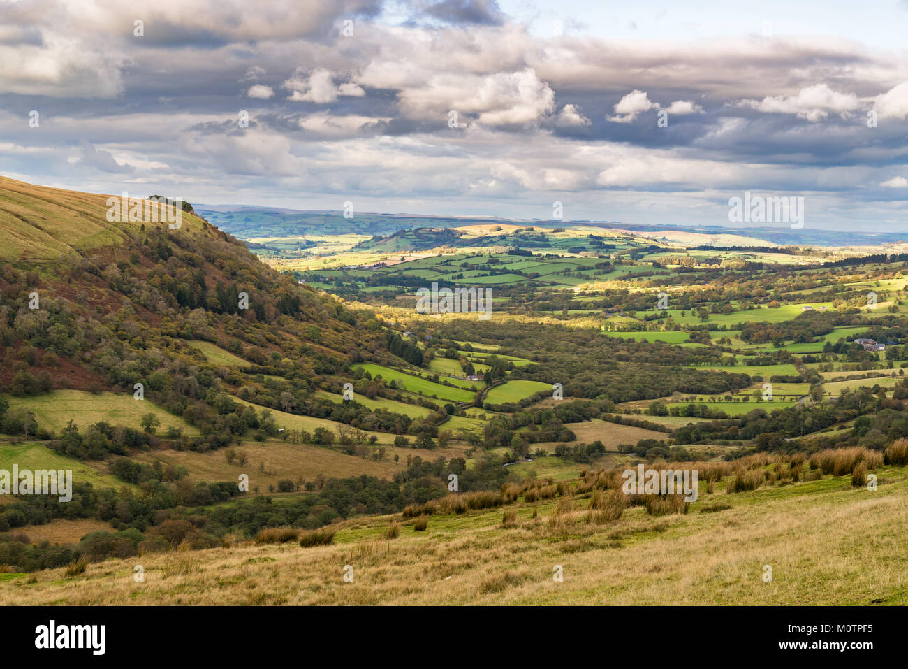 Landscape In The Brecon Beacons National Park Seen From Sarn Helen Near 