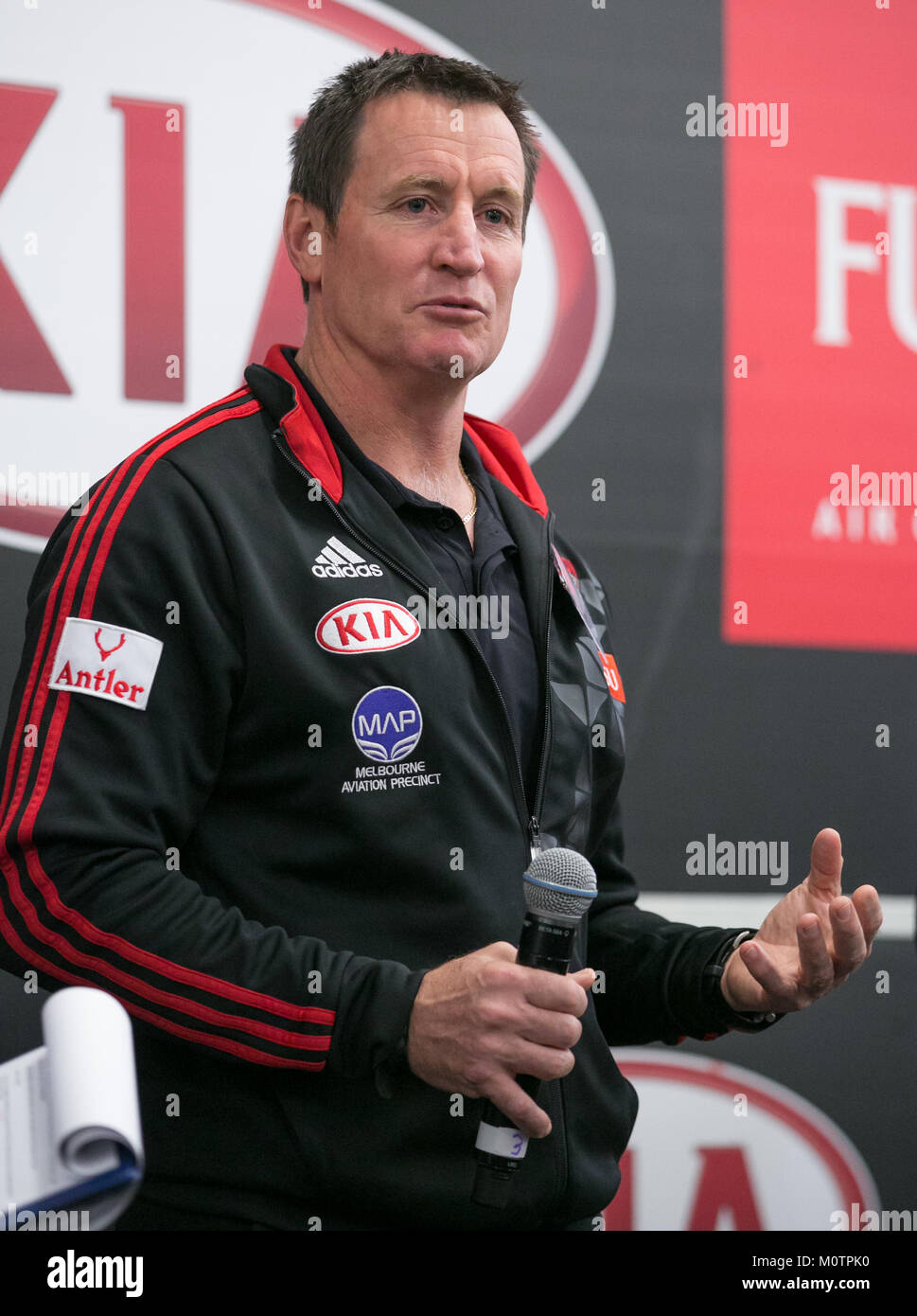 John Worsfold speaking at a corporate function in Melbourne Stock Photo