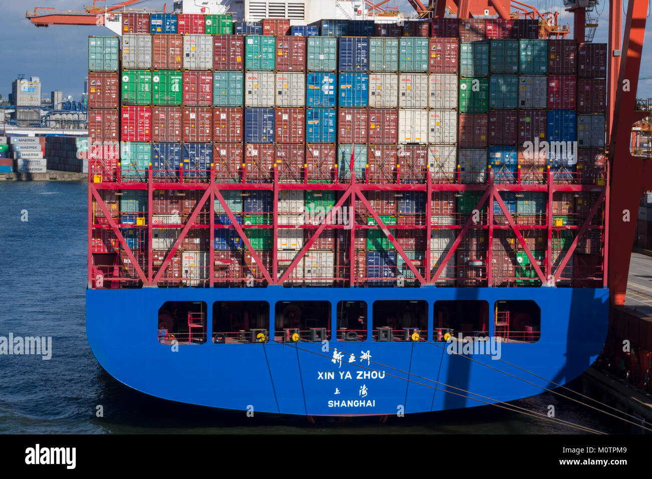 Cargo container ship at port in Vancouver, BC Stock Photo Alamy