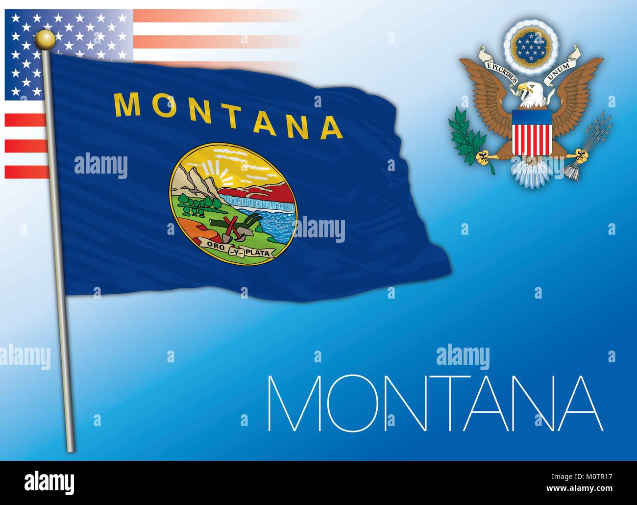 Montana federal state flag, United States Stock Vector