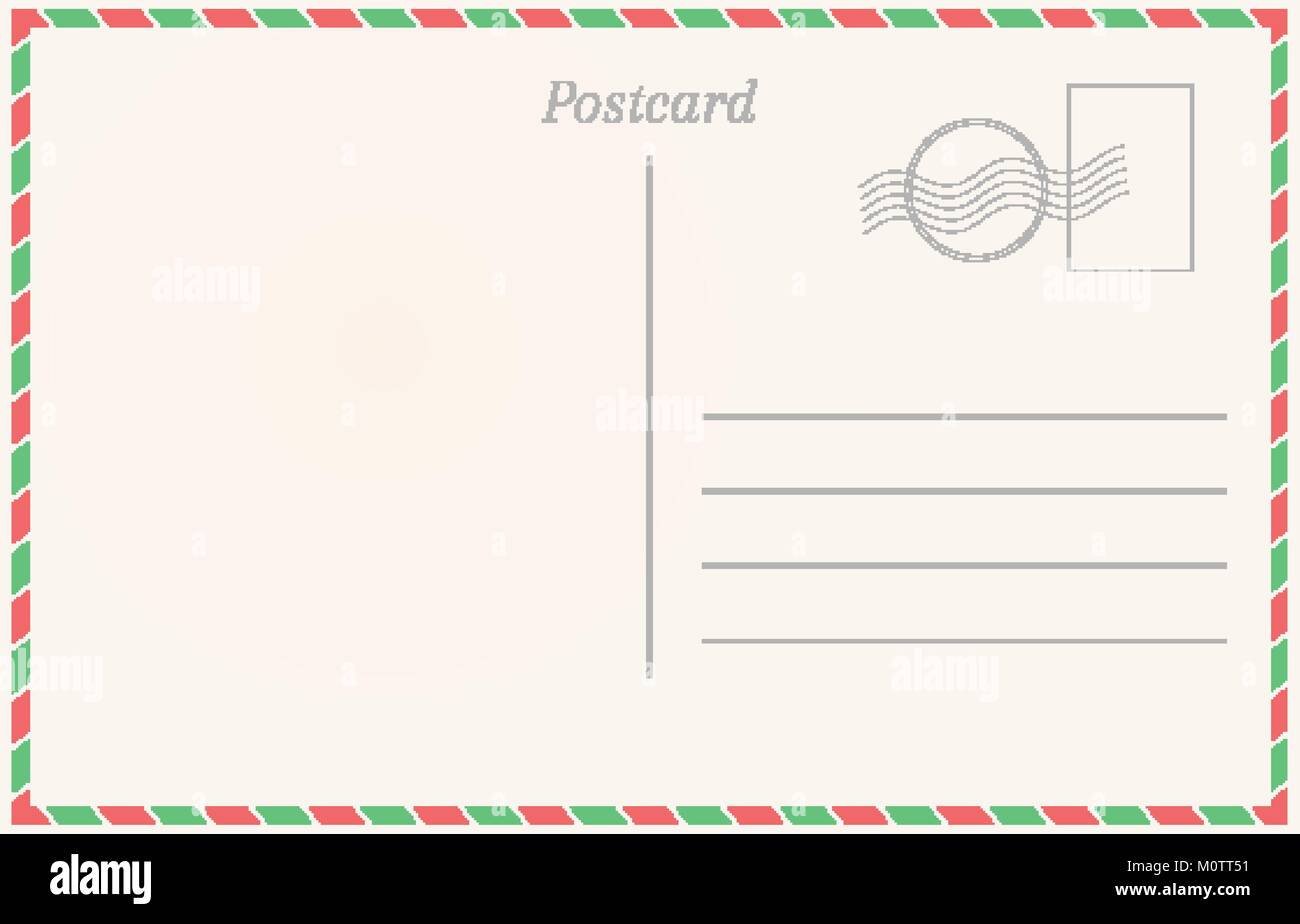 Realistic postcard. Postal card illustration for design Stock Vector