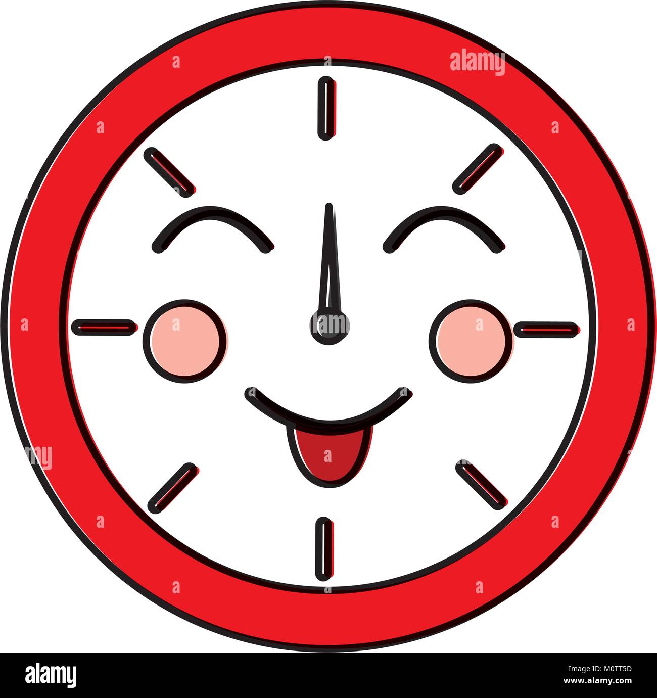 kawaii round clock time cartoon character Stock Vector Image & Art - Alamy