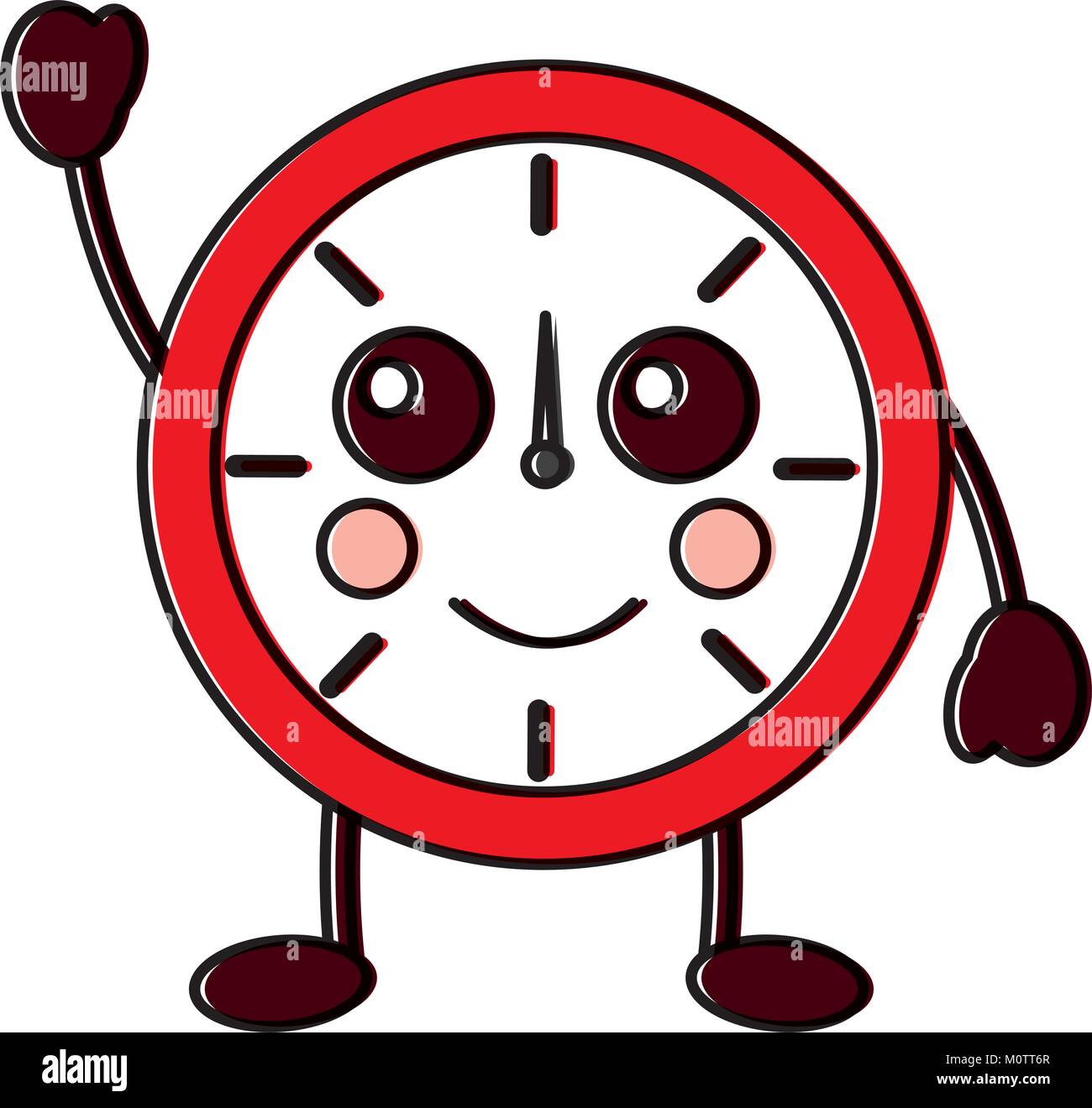 kawaii round clock time cartoon character Stock Vector Image & Art Alamy