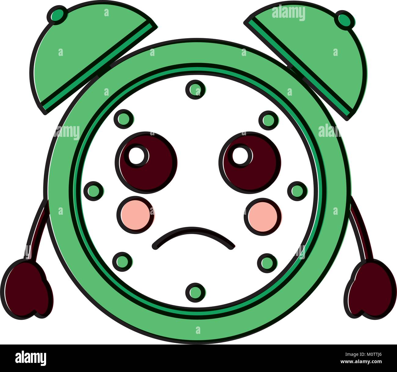 Sad Clock Kawaii Icon Image Stock Vector Image & Art - Alamy