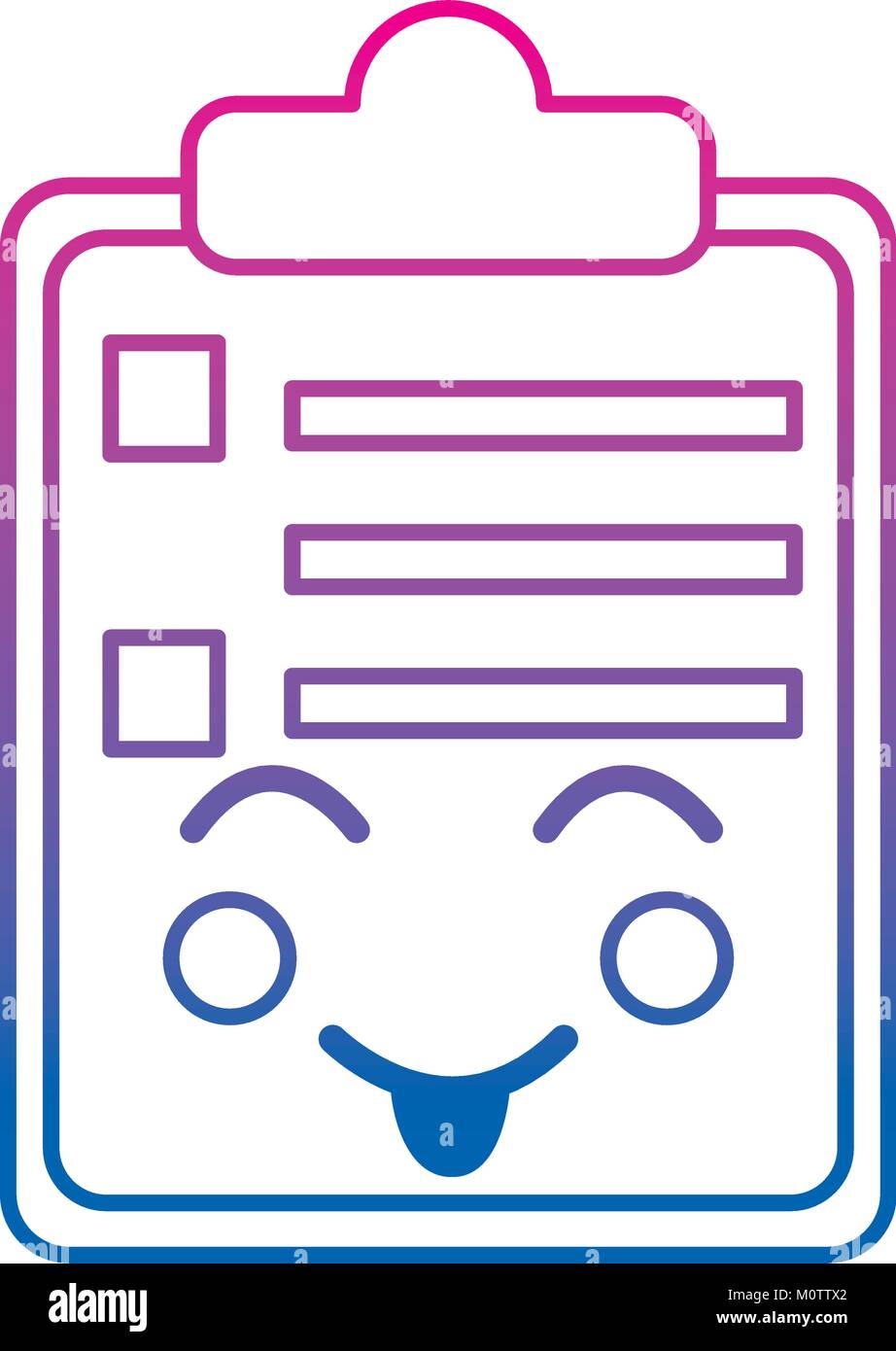 paper sad clipboard kawaii character cartoon Stock Vector Image & Art ...