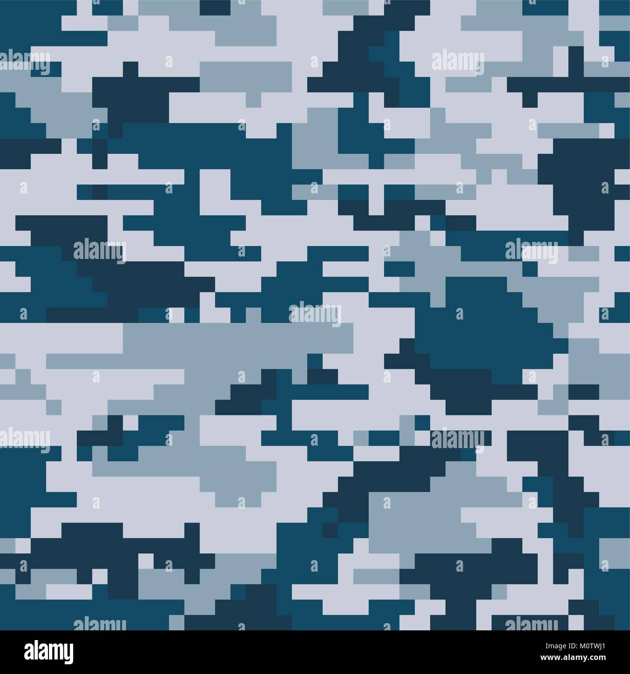 Digital pixel camouflage seamless pattern. Vector Texture in winter colour Stock Vector