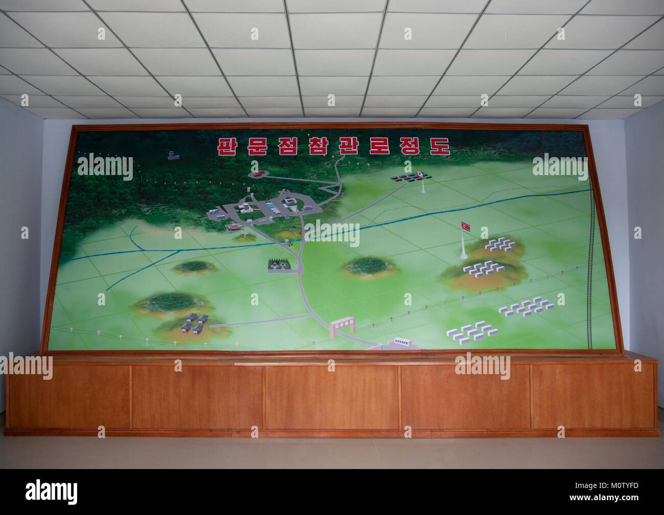 Map of Demilitarized Zone between the two koreas, North Hwanghae Province, Panmunjom, North Korea Stock Photo