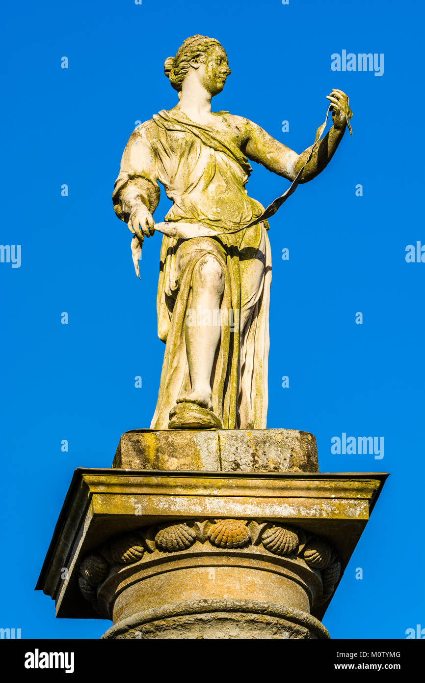 Statue on a pillar at Stowe, Buckinghamshire, UK Stock Photo Alamy
