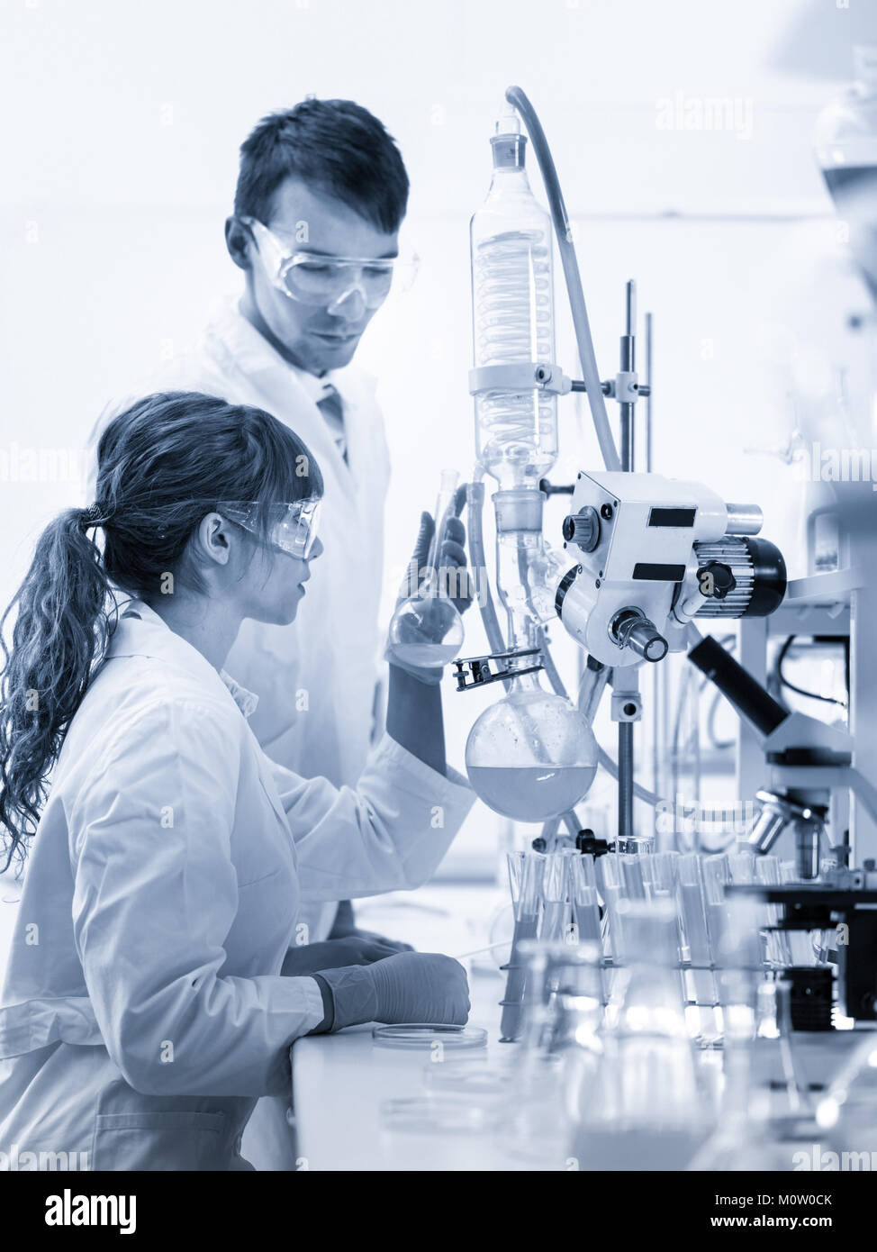 Young chemists researching in life science laboratory Stock Photo - Alamy