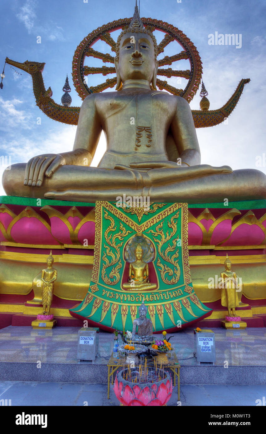 Asia,Thailand,Koh Samui island,Bophut,Big Buddha Temple Wat Phra Yai,Buddha statue Stock Photo